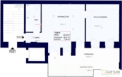 Grundriss - Erstbezug in U-Bahn-Nähe! Liebevoll generalsanierte 2-Zimmer-Wohnung / Büro mit Eigengarten und Terrasse