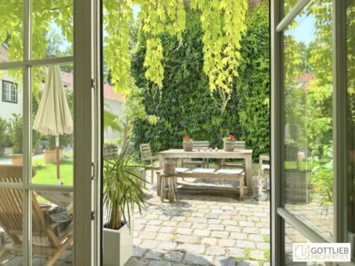 Bestlage Grinzing! Außergewöhnliche 3-Zimmer-Wohnung mit südseitigem Eigengarten in historischem Winzerhaus aus dem 16. Jahrhundert, 1190 Wien, Gartenwohnung