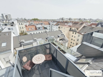 Perfekt für Expats und Singles! Exquisite 4-Zimmer-Dachterrassen-Wohnung nahe U1 und UNO, 1020 Wien, Dachgeschosswohnung